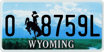 WY license plate 08759L