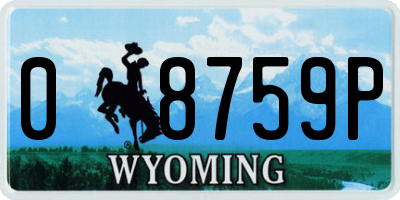 WY license plate 08759P
