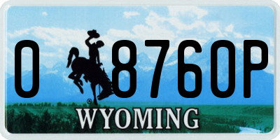 WY license plate 08760P