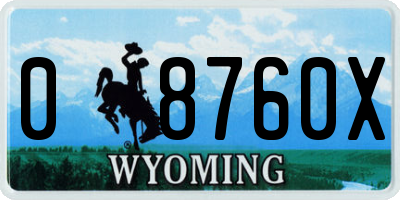 WY license plate 08760X