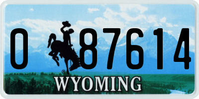 WY license plate 087614