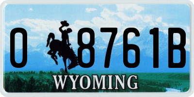 WY license plate 08761B