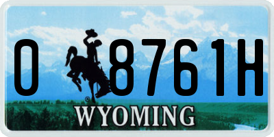 WY license plate 08761H