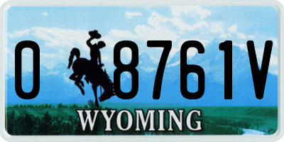 WY license plate 08761V