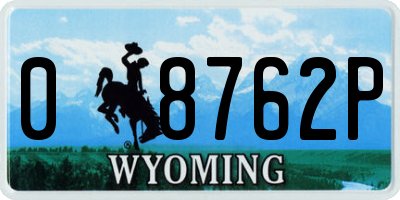 WY license plate 08762P