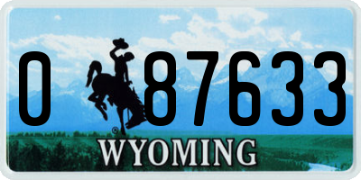 WY license plate 087633