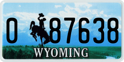 WY license plate 087638