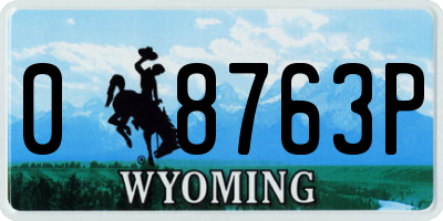 WY license plate 08763P