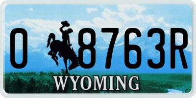 WY license plate 08763R