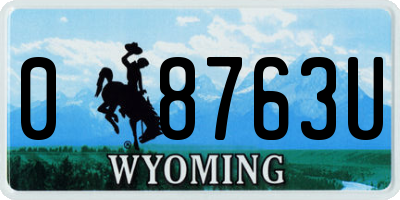 WY license plate 08763U