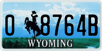 WY license plate 08764B