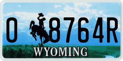 WY license plate 08764R