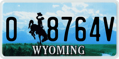 WY license plate 08764V