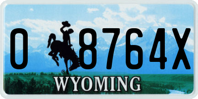 WY license plate 08764X