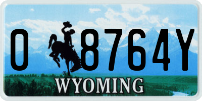 WY license plate 08764Y