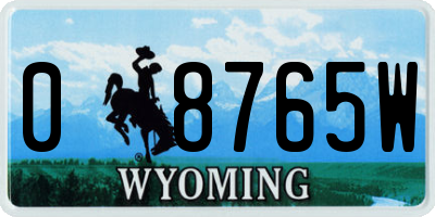 WY license plate 08765W