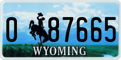 WY license plate 087665