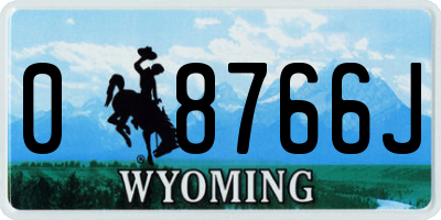 WY license plate 08766J