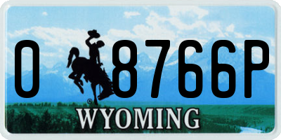 WY license plate 08766P