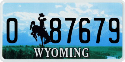 WY license plate 087679