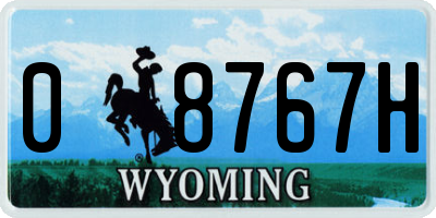 WY license plate 08767H