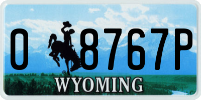 WY license plate 08767P