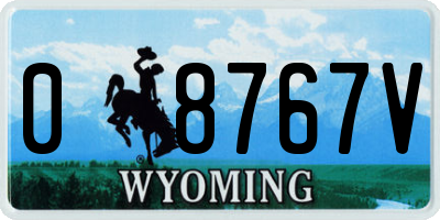 WY license plate 08767V