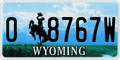 WY license plate 08767W