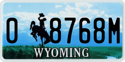WY license plate 08768M