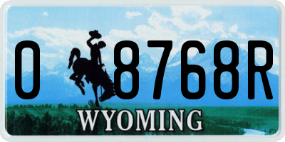 WY license plate 08768R