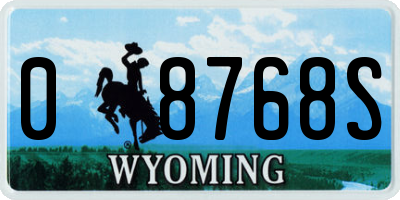 WY license plate 08768S