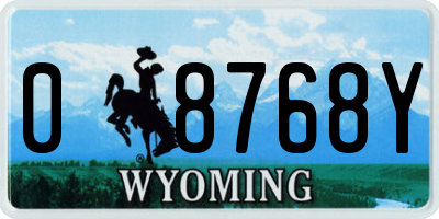 WY license plate 08768Y