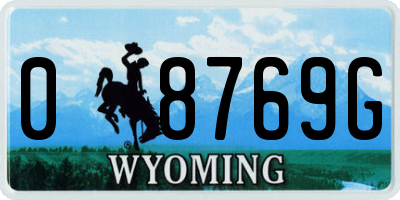 WY license plate 08769G