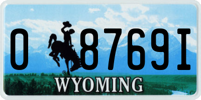 WY license plate 08769I