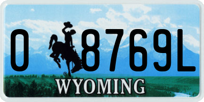 WY license plate 08769L
