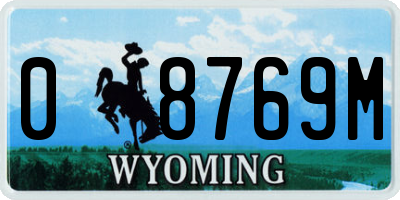 WY license plate 08769M