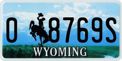 WY license plate 08769S