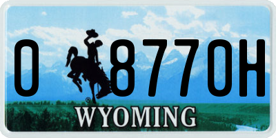 WY license plate 08770H