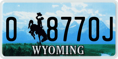 WY license plate 08770J