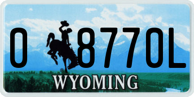 WY license plate 08770L