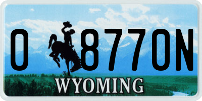 WY license plate 08770N
