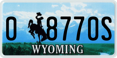 WY license plate 08770S