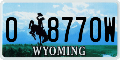 WY license plate 08770W