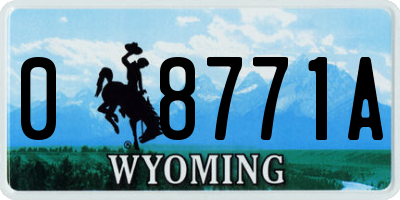 WY license plate 08771A