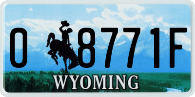WY license plate 08771F