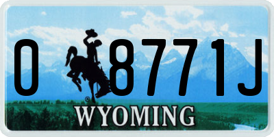 WY license plate 08771J