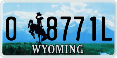 WY license plate 08771L