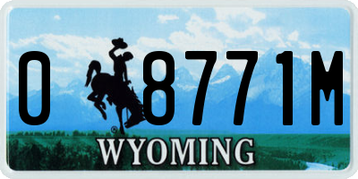 WY license plate 08771M