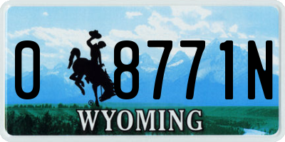 WY license plate 08771N