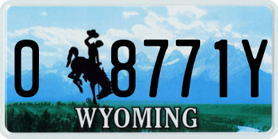 WY license plate 08771Y